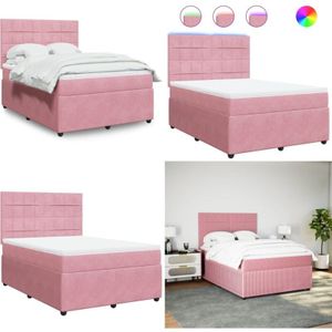 Vidaxl - Boxspringbett mit Matratze Rosa 140x190 cm Samt