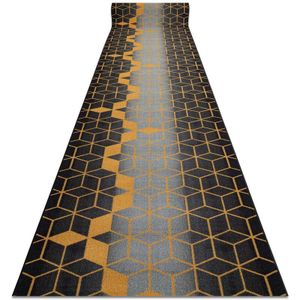 Läufer Antirutsch 120 cm heksagon Hexagon schwarz / gold black 120x270 cm
