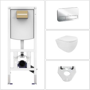 Villeroy&boch - bb infinity Wand wc spülrandlos mit SoftClose WC-Sitz & Zubehör chrom