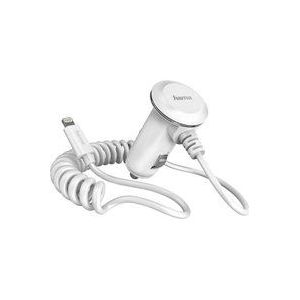 Hama - KFZ-Ladekabel (für Apple iPhone 5/5s/5c/6/6s/6 Plus/6s Plus/SE/7/7 Plus, Apple mfi zertifiziert, 1000 mA) weiß