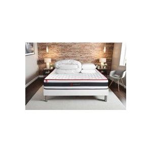 Somness - Komplettpaket Bett - Matratze 160x200 cm + Boxspringbett mit Lattenrost (im Set) + 2 Kopfkissen + Bettdecke - Energy