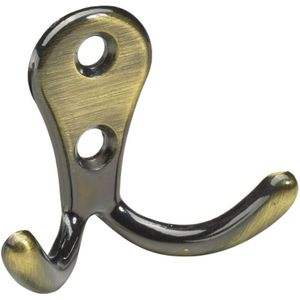 Hettich - Mantelhaken 4,4 x 5,4 x 2,4 cm vermessingt gold - 1 Stück Möbelbeschläge