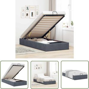 VidaXL Ottoman-Bett ohne Matratze Dunkelgrau 80x200 cm Samt