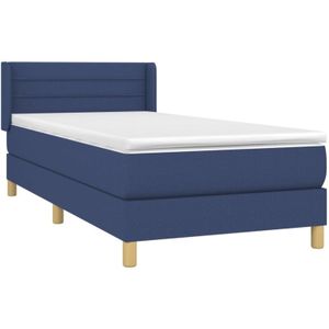 Boxspringbett mit Matratze Blau 90x200 cm Stoff Vidaxl