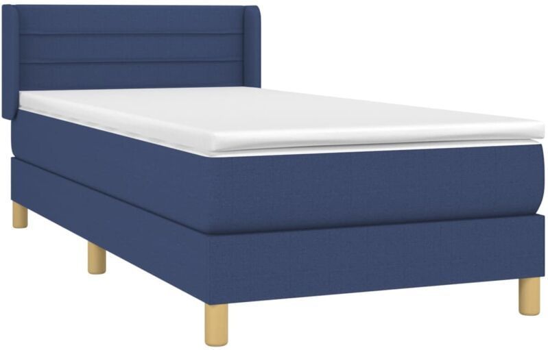 Boxspringbett mit Matratze Blau 90x200 cm Stoff Vidaxl