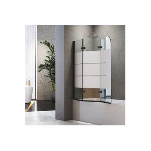 Boromal - 140x140cm Badewannenaufsatz 3 teilig Schwarz Faltbar Duschwand Badewanne Glaswand Duschtrennwand Sicherheitsglas 5mm esg Glas