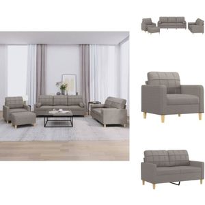 Vidaxl - 4-tlg. Sofagarnitur mit Kissen Taupe Stoff - Wohnzimmermöbel - Couchgarnitur - Lounge Set - Tapete - Taupe