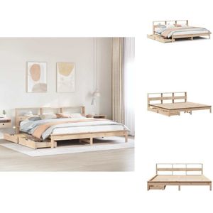 Vidaxl - Massivholzbett mit Regal ohne Matratze 180x200 cm Kiefernholz - Bettgestell - Bettgestelle - Bettrahmen - Schlafzimmermöbel