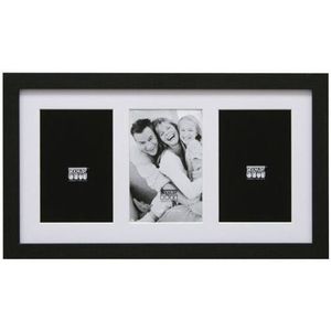 Deknudt S66KA3 Galerie 3x13x18 Holz schwarz mit Passepartout