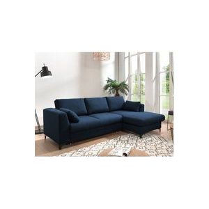 Lisa Design - Tala - ecksofa rechts - schlaffunktion und bettkasten - 4 sitzplätze - aus stoff - petrolblau