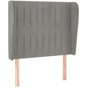Kopfteil mit Ohren Hellgrau 83x23x118/128 cm Samt vidaXL