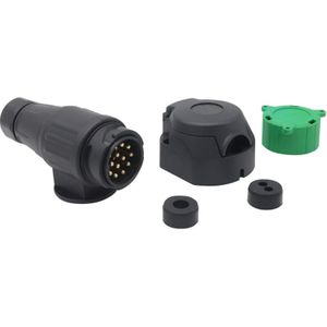 Lntyq - 13-poliger Anhängerstecker, wasserdicht, 12 v, 13-polige Anhängerkupplungssteckdose, Stecker für Fahrradträger, lkw, Wohnwagen, 13-poliger