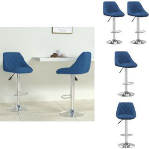 Vidaxl - Barhocker 2 Stk. Blau Samt - Samtsitzsack - Barhocker Blau - Drehbares Barstool - Esstischsessel - Hocker Mit Fussablage