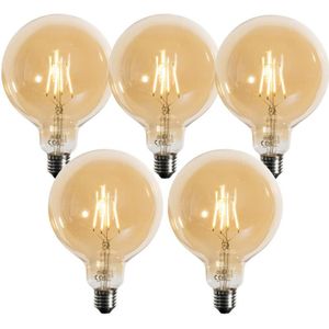 Set mit 5 E27 3-Stufen-dimmbare LED-Lampe Gold G125 4W 450lm 2700K