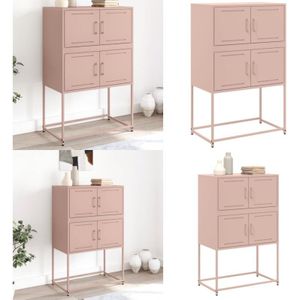 Vidaxl - Sideboard Rosa 68,5x38,5x107 cm Stahl - Industrielles Design - Sideboard - Rosa Sideboard - Metallschrank - Wohnraumorganisation - Home &