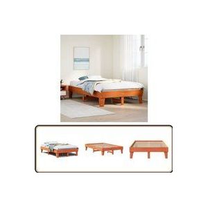Vidaxl - Massivholzbett ohne Matratze Wachsbraun 120x200 cm Kiefernholz