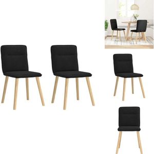 Esszimmerstühle 2 Stk. Schwarz Stoff - Esszimmerstuhl - Esszimmerstühle - Stuhl - Küchenstuhl