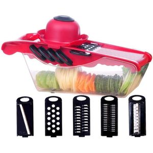 Alovez - 7-in-1 Multifunktions-Mandoline mit 1 Obst- und Gemüseschneider