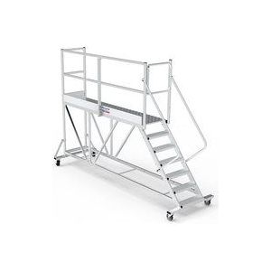 Matisère - Mobile Plattform mit Geländer links und hinten + Sicherheitstür - Maximale Arbeitshöhe 2.60m - PTF2503G-RSP