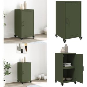 Sideboard Olivgrün 36x39x72 cm Stahl - Sideboard - Wohnzimmermöbel - Schreibtischschrank - Metallregal - Garderobe - Home & Living