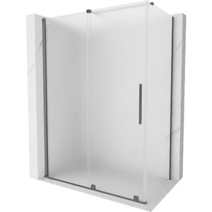 Mexen - Velar Schiebeduschkabine 140 x 80 cm, matt, Gun Metal - 871-140-080-31-95