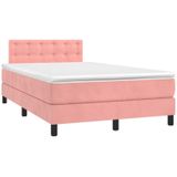 Vidaxl - Boxspringbett mit Matratze Rosa 120x200 cm Samt