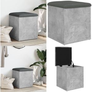 Vidaxl - Sitzbank mit Stauraum Betongrau 42x42x45 cm Holzwerkstoff - Wohnzimmer Dekoration - Stauraumbank - Beistelltisch - Garderobe - Eckschrank