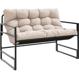 Vidaxl - Gartenbank mit Kissen Taupe 113 cm Stahl