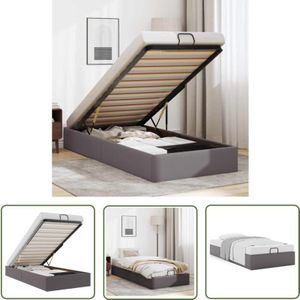 VidaXL Ottoman-Bett ohne Matratze Grau 100x200 cm Kunstleder