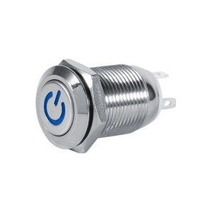 Ej.life - Keenso 12mm 3V Auto Power Metall Druckschalter wasserdicht led selbstsichernde Rast Druckknopf Schalter 1NO1NC(blau)