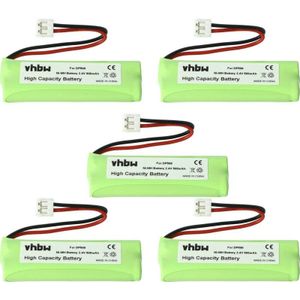 Vhbw - 5x Akku kompatibel mit Medion MD82973, MD83024, MD83173, Life S63072, S63062, S63065 schnurlos Festnetz Telefon (500mAh, 2,4V, NiMH)