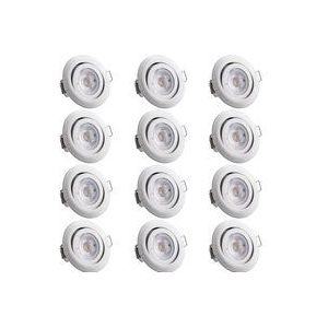 Monzana - Einbaustrahler 6er Set led Flach 68mm Dimmbar Schwenkbar Warmweiß 3000K Rund 230V Spots Deckenspots Einbauleuchten Deckenstrahler Lampe
