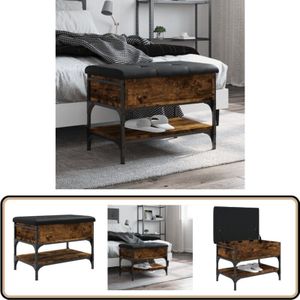 Vidaxl - Schuhbank Räuchereiche 62x42x45 cm Holzwerkstoff - Schuhbank - Flurbank - Wohnzimmerbank - Garderobe - Aufbewahrungsbox