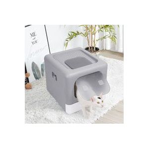 Katzentoilette mit Dachfenster Katzenklo mit Bodenschale Toilette mit Haube mit Schaufel