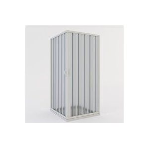 Idralite - Faltwand Duschkabine weiße pvc h 185 cm Mod. Aster mit zentraler Öffnung 90x100 cm