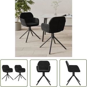 Esszimmerstühle 2 Stk. Drehbar Schwarz Samt - Esszimmerstühle - Samtstühle - Drehbares Möbel - Schwarze Stühle - Wohnzimmer Dekoration - The Living