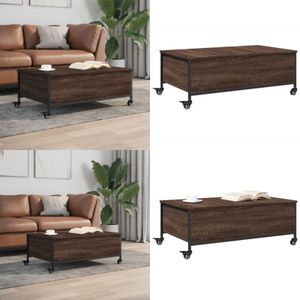 Vidaxl - Couchtisch mit Rollen Braun Eiche 91x55x34 cm Holzwerkstoff - Couchtisch - Wohnzimmerstil - Holzmöbel - Esszimmertisch - Sideboard - Home &
