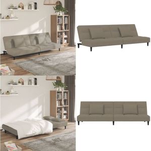 Vidaxl - Schlafsofa 2-Sitzer mit 2 Kissen Hellgrau Samt - Samtsofa - Schlafsofa - Gästebett - Wohnzimmersofa - Couch - Home & Living