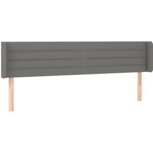 Kopfteil mit Ohren Dunkelgrau 183x16x78/88 cm Stoff Vidaxl