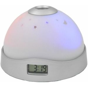 SNQ - Deckenprojektor-Wecker, Projektionswecker mit Stimmungslicht (ohne Batterien), einfacher und praktischer digitaler Deckenprojektionswecker,