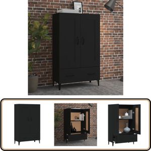 Vidaxl - Highboard Schwarz 70x31x115 cm Holzwerkstoff - Sideboard Schwarz - Hochschrank Schwarz - Wohnzimmer Dekoration - Industrielles Möbelstück