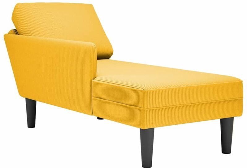 Chaiselongue mit Kissen Hellgelb Cordstoff Vidaxl