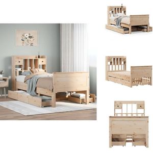 Vidaxl - Massivholzbett mit Regal ohne Matratze 90x190 cm Kiefer - Bücherregalbett - Bücherregalbetten - Bett - Einzelbett