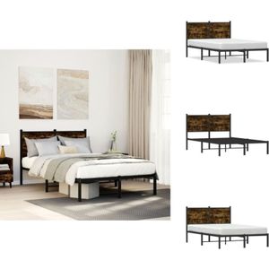 Vidaxl - Metallbett ohne Matratze Räuchereiche 120x190 cm - Metallbett - Doppelbett - Boxspringbetten - Bettsystem - Schlafzimmereinrichtung