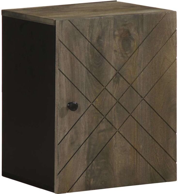 Bad-Wandschrank Schwarz 38x33x48 cm Massivholz Mango Vidaxl