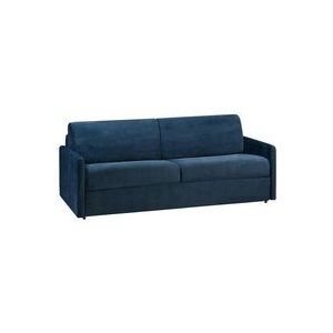 Vente-unique - Schlafsofa 4-Sitzer - Liegefläche: 160 cm - Matratzenhöhe: 14 cm - Samt - Dunkelblau - calife