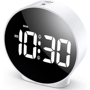 Digitaler Wecker, HD-LED-Display, digitaler Wecker, einfache Tischuhr, elektronische Schreibtischuhr, Doppelalarm, 12/24 Stunden, 4-stufig