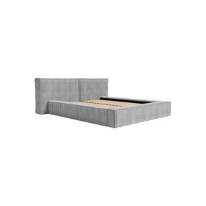 Bett mit Bettkasten - 140 x 190 cm - Grob gerippter Cord - Hellgrau - timano von Pascal Morabito