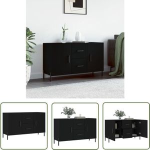 Sideboard Schwarz 100x36x60 cm Holzwerkstoff - Schreibtisch - Wohnzimmermöbel - Sideboard Schwarz - Holz Sideboard - Regal - The Living Store