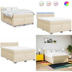 Vidaxl - Boxspringbett mit Matratze Creme 140x200 cm Stoff